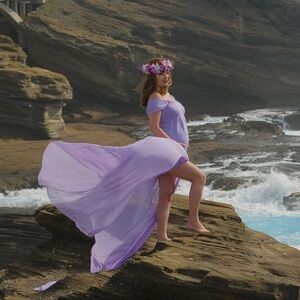 Lilac/Purple Maternity Photoshoot Dress (One size)